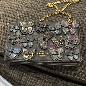 Coach Black Bag with Butterfly Accents